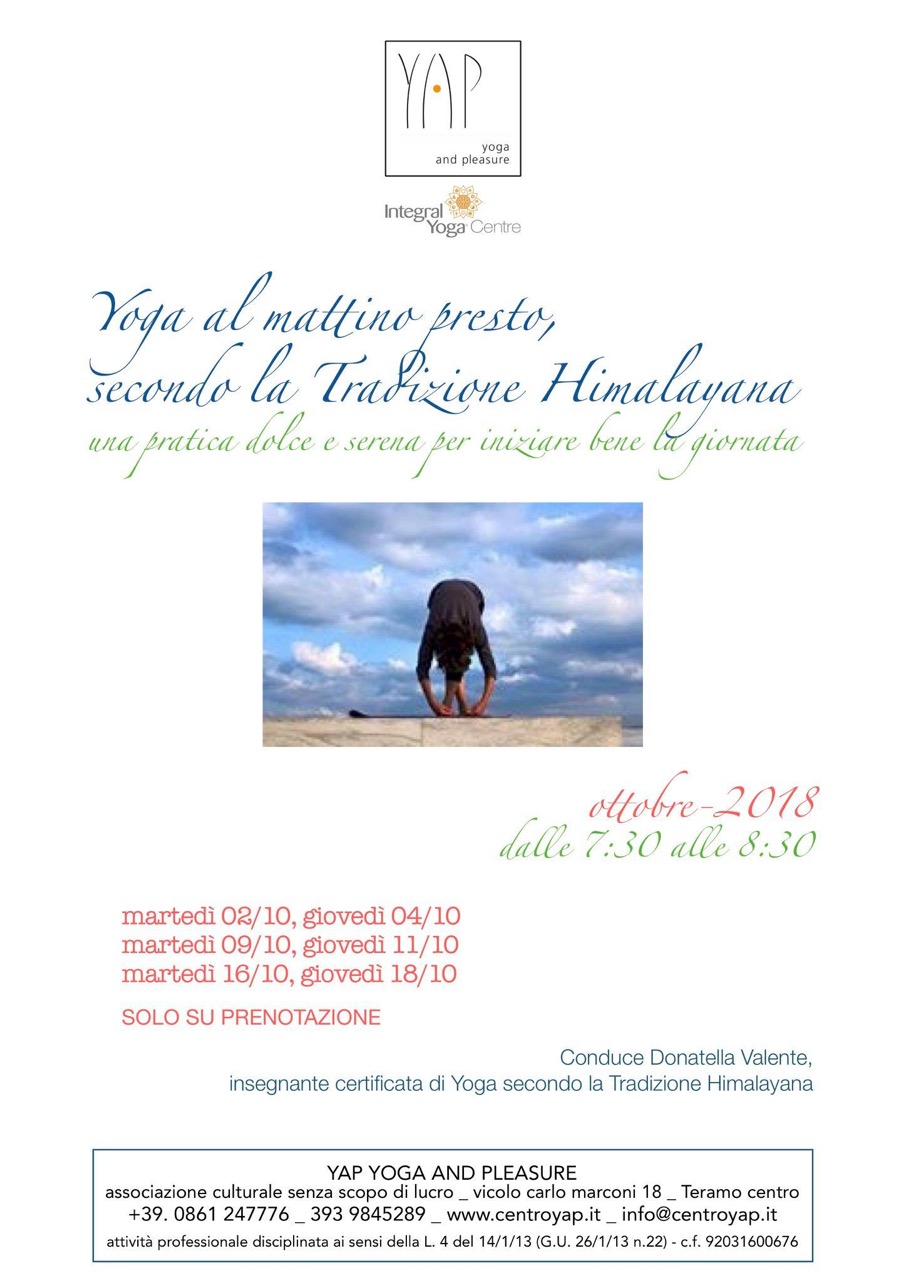 Buongiorno Yoga! La pratica Himalayana al mattino presto – martedì e giovedì h. 7:30/8:30