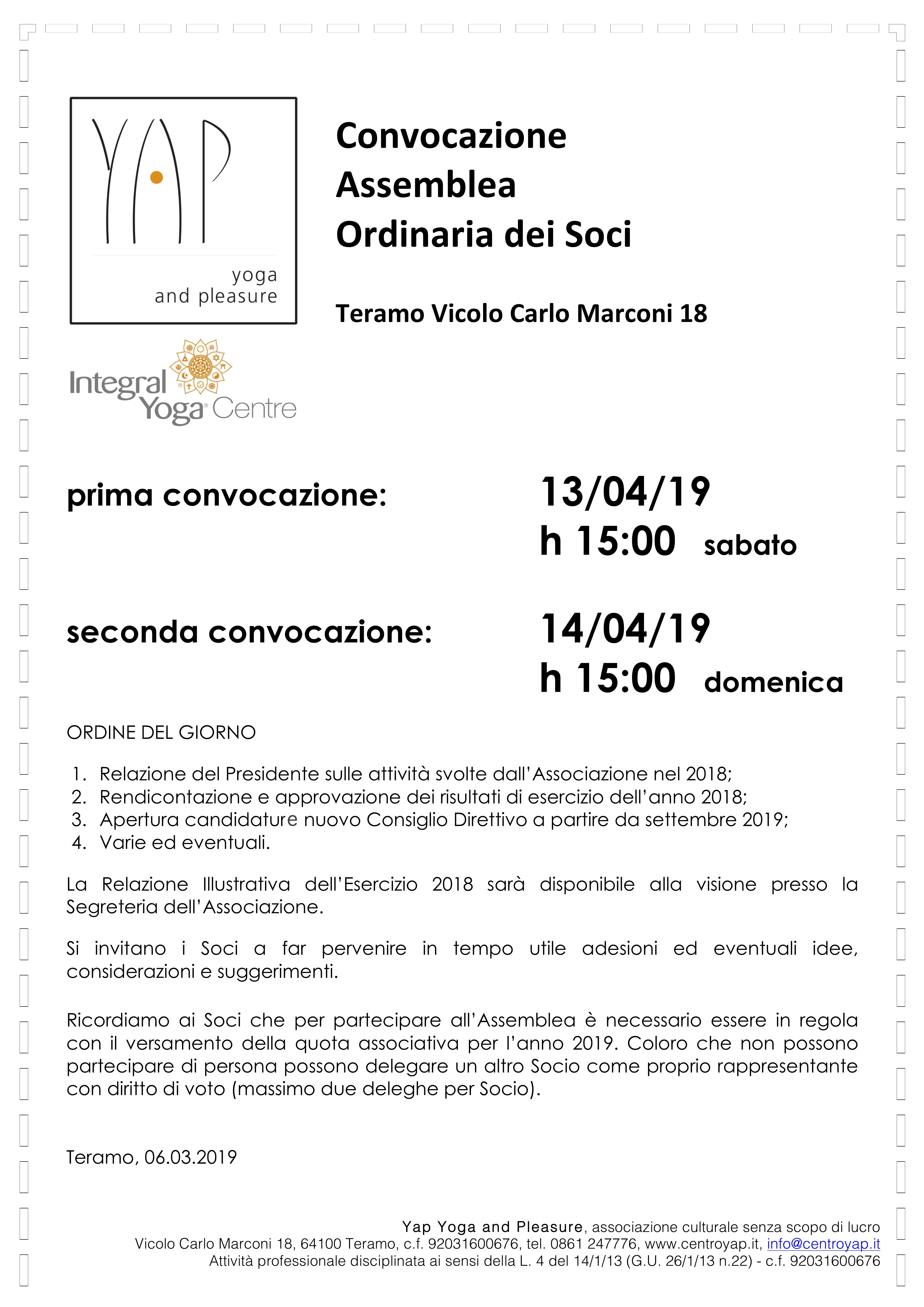 Assemblea Ordinaria dei Soci anno 2019