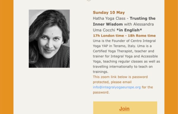 “Trusting the Inner Wisdom” Integral Yoga Class in English