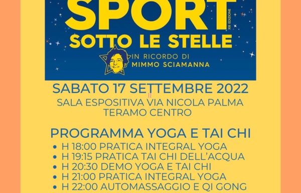 YOGA e TAI CHI  a SPORT SOTTO LE STELLE TERAMO 2022